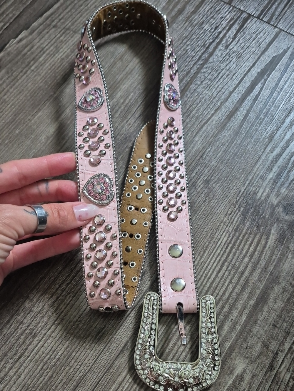 Nocona Pink Rhinestone Western Bling Belt